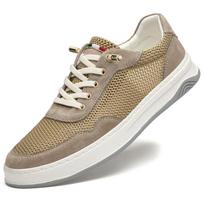 Fashion New Men's Shoes Luxury Brand Designer Casual Shoes Italian Breathable skate shoes Youth Fashion Versatile Shoes Men Sneakers 37 smėlinė