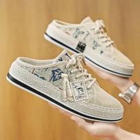 Madingi odiniai vasariniai vyriški šlepetės pusbačiai vyriška šlepetė guminės dizainerio prabangos tendencija 2024 m. pigūs batai išpardavimas linksmas stilius 39