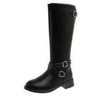 Mada Botas De Mujer Kelių aukšti batai Platforma Pavasaris Vasara Knight Combat Gothic Elegantiškas užtrauktukas Moteriški Batai Motociklų Avalynė 35 juoda