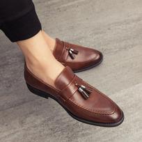 Fashion Men Casual Shoes Breathable designer shoes Leather Loafers Business Office Shoes For Men Driving Moccasins Comfortable Tassel 38 ruda
