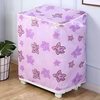 Double Cylinder Washing Machine Cover Double Drum Dustproof Washing Machine Cover Semi Automatic Upper Opening Cover Cover Cloth 83x46x86cm rožinė