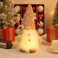 30 cm Kalėdų lėlė elfas nykštukas su LED šviesa kalėdiniais papuošimais namams Kalėdų Navidad Naujųjų 2024 m. dovanos vaikams brown