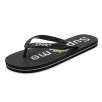 Fashion Cartoon Men Slippers Summer Men Flip Flops Quality Beach Slippers Non-slip Indoor Bathroom Slides Rubber Sole Zapatos Hombre 38 juoda