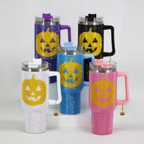 Custom double wall vacuum 40 oz tumbler stainless steel mug 40oz metal tumblers with handle 40OZ