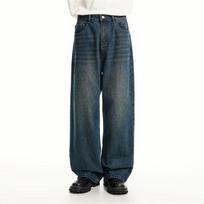 Hong Kong Trendy Men'S Summer New 2024 Personalized Letter Jeans Hip Hop Ins Trendy High Street Trendy Rascal Handsome Pants S