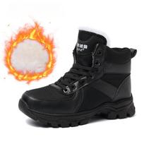 Winter Faux Fur Lined Snow Boots for Men Warm Lace-Up Water Resistant Ankle Booties Men's Non-Slip Comfort Outdoor Walking Hiking Work High-Top Shoes 39