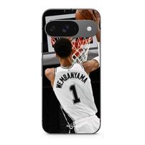 Case for Google Pixel 9 Victor Wembanyama #1 San Antonio Spurs Dunk juoda