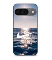 Coque - MANIACASE - Google Pixel 9 - Silicone - Souple - Nike logo blanc mer soleil juoda