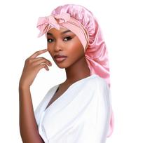 Naujas moteriškas ilgas satininis miego kepuraitė, šilkinė miego kepuraitė su plačia elastine juosta, plaukų priežiūra, garbanoti plaukai, natūralūs plaukai kava