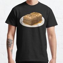 Plus Size S-3XL Baklava A Delicious Dessert on A Plate Printed T-shirt Men's Tops Fashion Clothes Tees S juoda