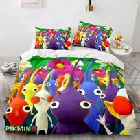 Animacinis žaidimas Pikmin patalynės komplektas berniukams mergaitėms viengulis karališko dydžio antklodės užvalkalas pagalvės užvalkalas lova vaikams suaugusiems mada namų tekstilė EU Single 135x200cm blue