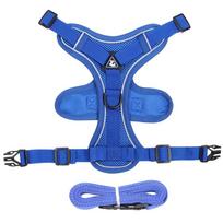 Solid Mesh Chihuahua Vest Harness Set Summer Durable 150cm Pet Dog Chain Anti Lost Walking Exercise York Cats Leash Accessories S blue