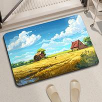 Pink Taolin Bathroom Absorbent Floor Mats Home Bathroom Wear-resistant Carpet Kitchen Door Non-slip Foot Mats Entrance Mats 40 * 60Cm diatom mud white
