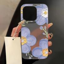 Mobiliojo telefono dėklai iPhone 11 13 15 Pro Max 12 14 Pro Max dėklas iPhone 16 15 Plus 13 Pro 12 Mini 13 Mini Matinės tekstūros Piešti animaciniai gėlių raštai iPhone 14 Pro