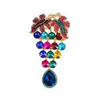 Creative Retro Heavy Industry Feng Shui Diamond Flower Brooch Women'S Pendant Fashion Light Luxury Flower Coat Brooch blue