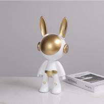 Creative Space Rabbit Internet Celebrity Cartoon Ornament Astronaut Living Room Desktop Children's Room Model Room Entrance Decoration beige