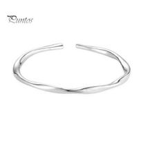Lady Opening Bracelet Simple Style Adjustable Smooth Polished Copper Irregular Wrist Jewelry for Vacation Work Daily Wear sidabras