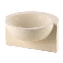 Wabi-sabi stiliaus abstraktus menas Pusės vaisių lėkštės ornamentai Dizainerio lengvo prabangos viešbučio B&B imitacijos travertino laikymo lėkštės ornamentai beige