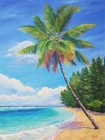 Full Square Round Diy Diamond Painting Tree Seaside Home Decor Embroidery Landscape Mosaic Wall Art Full Round 20x30CM blue