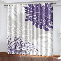 Floral Plant Printing Woven Curtains Bedroom Blackout Curtains Two Separate Curtains on The Left and Right 132cmx160cm
