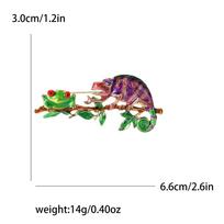 Fashion Enamel Oil Drop Chameleon Frog Brooch Niche Simple Animal Pin Women'S Clothing Accessories