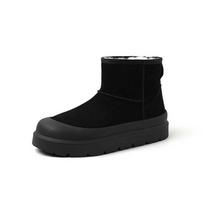Krazing Pot Cow Suede Wool Blend Winter Shoes Snow Boots Women Slip on Keep Warm Ankle Boots 35 juoda
