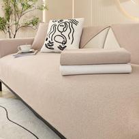 Teddy Velvet Sofa Cushion Four Seasons Universal Couch Cover For Living Room Decor Non-slip Feline Scratch Resistant Sofa Cover 70x70 white