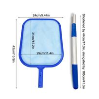 Professional Leaf Rake Deep Bag Swimming Pool Cleaning Nets Spa Rubbish Skimmer Pool Net Pool Cleaning Net Piscina Accessories One Size mėlyna