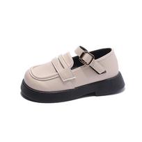 Black Kids Loafers Versatile Casual Hook & Loop Round-toe UK Uniform School Children Girls and Boys Leather Shoes Drop Shipping 23 balta
