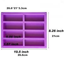 Silicone Protein Bars Mold Rectangle Granola Bar   Silicon Soap Mould Resin Keychain   Mooncake  Baking Accessories purple
