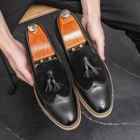 Men Brogues Fashion Tassel Loafers Slip on Designer Wedding Dress Shoes Leather Oxfords Office Business Formal Shoes Big Size 47 6 juoda