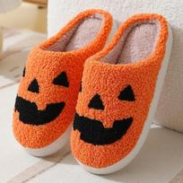 Ghost Face Slippers Women Halloween Slippers Couple Indoor Non-Slip Slipper Man Fluff Slides Warm Plush Bedroom Cotton Slippers 36-37 oranžinė