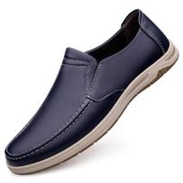 Designer Shoes Men Slip-On Leather Shoes Casual Shoes Driving Moccasin Non-slip Loafers Men Bule Shoes Luxury Brand High Quality 38 mėlyna