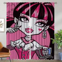 Window Curtain for Room 2 Panel Draculaura Curtains for Bedroom Home Interior Curtains Partition Shades Halloween Decoration W50xH70cmx2pcs-CL