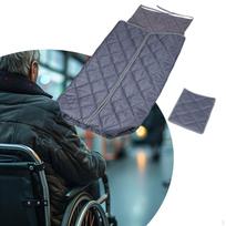 Sunkus vežimėlio užklotas, šiluma vežimėlyje senjorams ir pagyvenusiems žmonėms pilka