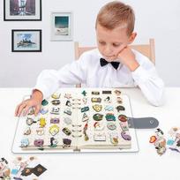 8 Pages Felt DIY Removable Large Capacity Multiple Colors Pin Display Badge Organize Multifunctional Accessories beige