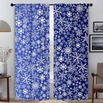 Cartoon Snowflake Partition Modern Living Room Curtains 2 Pieces Window Curtain Shades Halloween Decoration Blinds Kitchen Child W50xH70cmx2pcs-CL