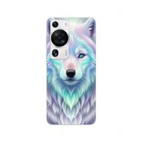 Coque Huawei P60 Pro Loup blanc reflet violet Maniacase