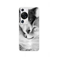 Coque Huawei P60 Pro Le loup et la louve Animal noir et blonc Maniacase balta