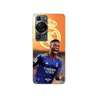 Coque Huawei P60 Vini JR Wallpaper Real Madrid Bleu et jaune Maniacase geltona