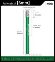 Žalias miškas Keraminių plytelių ir stiklo grąžtas akmeniui Professional model, 6mm, 1 piece