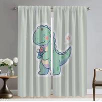 Blackout Curtains for Living Room Curtain Little Dinosaur Halloween Decoration Tulle for Bedroom Partition Curtains 2 Pieces W50xH70cmx2pcs-CL