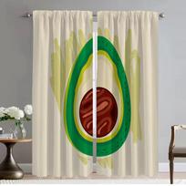 Modern Living Room Curtains 2 Pieces Avocado Window Curtain for Room 2 Panel Home Interior Curtains Halloween Decoration Shades W50xH70cmx2pcs-CL