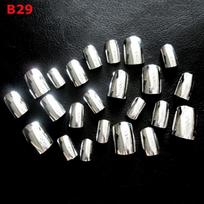 24 Pcs/set Charming Fake Nail With Glitter Silver Red Black White Full Cover False Nails