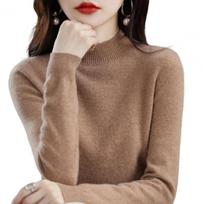 Women Viscose Knit Sweater Soft Stretchy Women's Sweater Long Sleeve Mid Collar Pullover Knit Top for Daily Wear Lightweight M kupranugaris