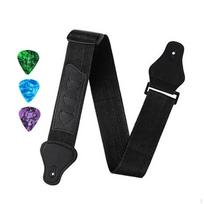 Bosinis diržas Instrumentų priedai Reguliuojamo ilgio Gitaros petinis Elektrinei black