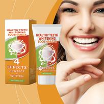 Whitening Toothpaste Plaque And Yellow Tartar To Whiten Teeth. Deep Cleaning Helps Teeth To A Bright White For A Healthy Smile oranžinė
