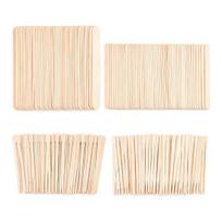 500 Pcs Waxing Sticks Assorted Sizes Wax Applicator Sticks Wood Popsicle Sticks Waxing Tools beige