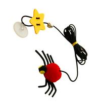 Svyruojanti kabanti elastinga virvė Žaidimų lazdelė Varpelis Spider Patvarus kačių žaislas kambarinėms katėms R black