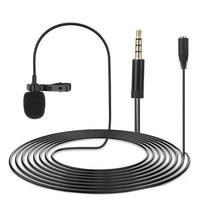 1.5m Double Lapel Lavalier Clip Microphone 3.5mm Plug for Computers Cameras Phones